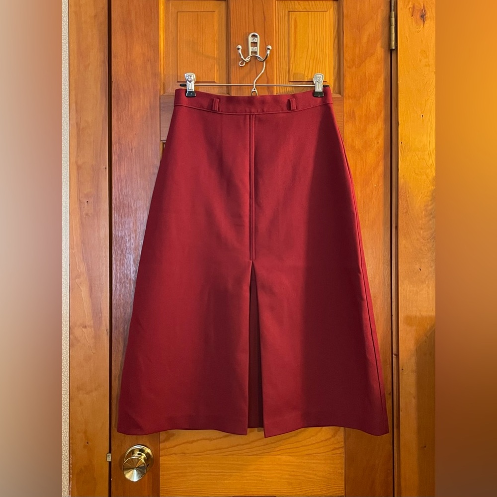 Burgundy Kick Pleat Skirt